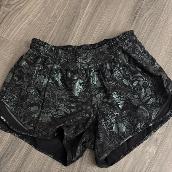 lululemon athletica Pants - lululemon athletica Black Floral Athletic Shorts